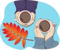 Illustration of two cups of tea Royalty Free Stock Photo